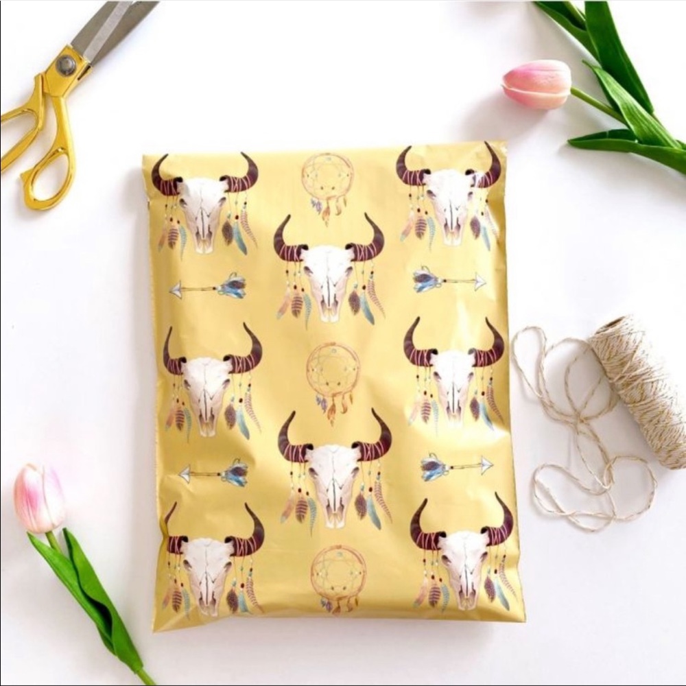 50 Boho Skull poly mailers